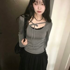 波點綁帶T-Shirt